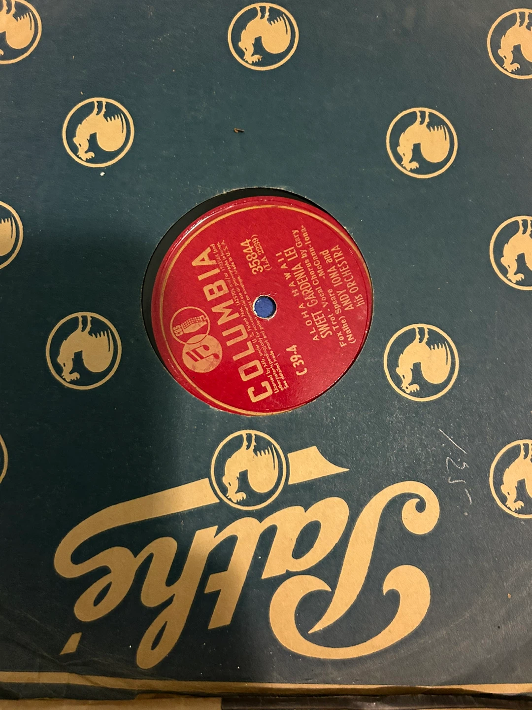 Columbia 78 RPM Record Aloha Hawaii