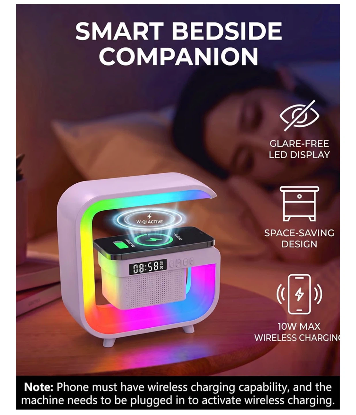G3mini LED Wireless Charging Speaker and Alarm Clock - photo 2