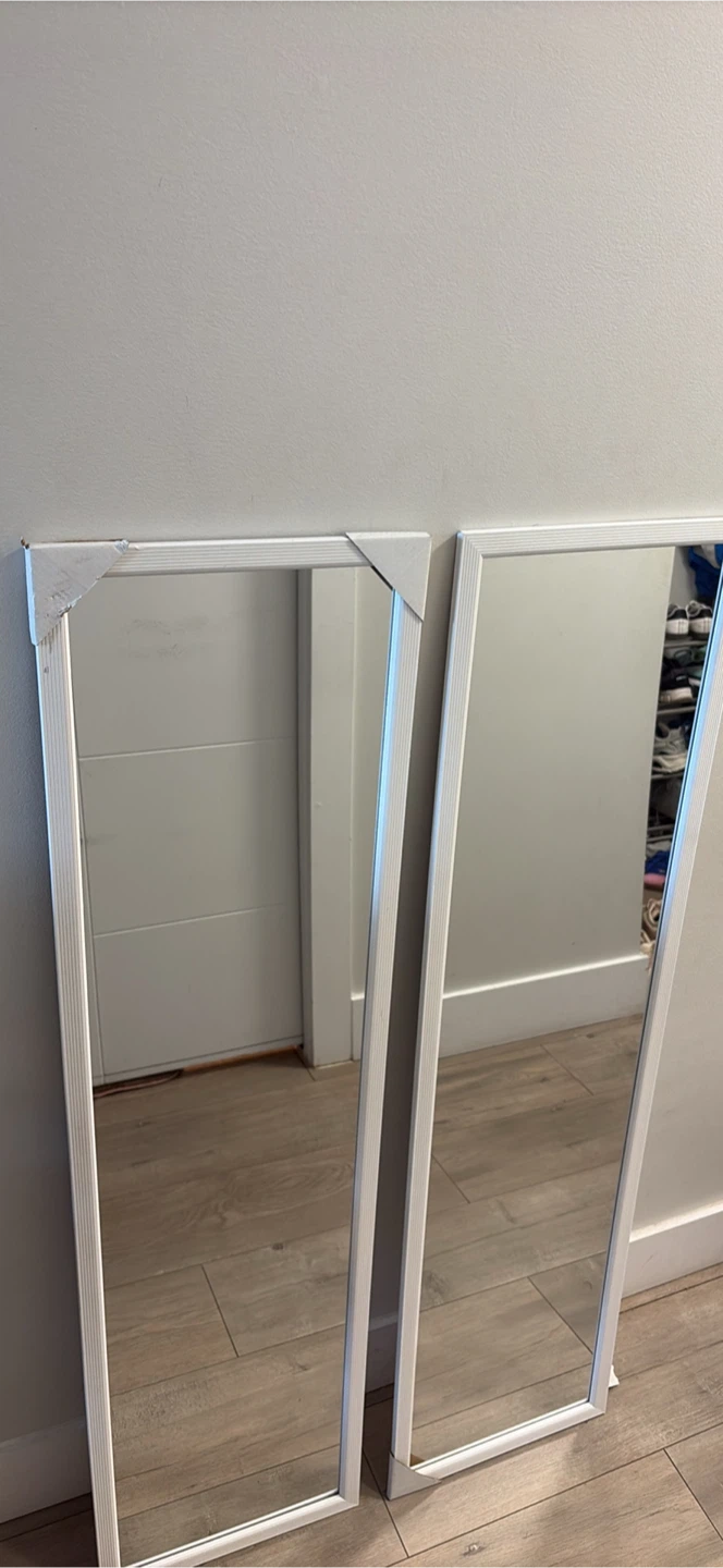 Two New White Full-Length Mirrors 49x13 inches