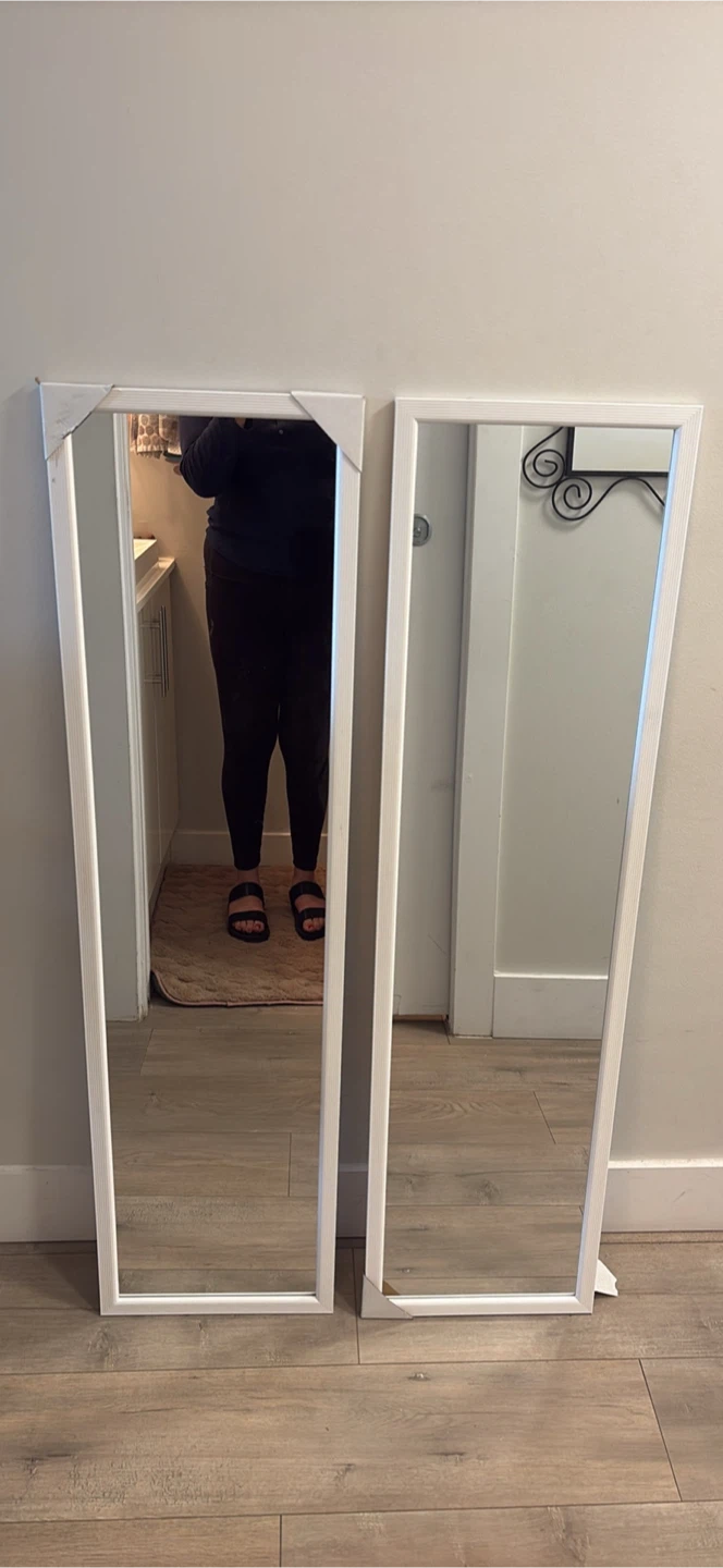 Two New White Full-Length Mirrors 49x13 inches - photo 2