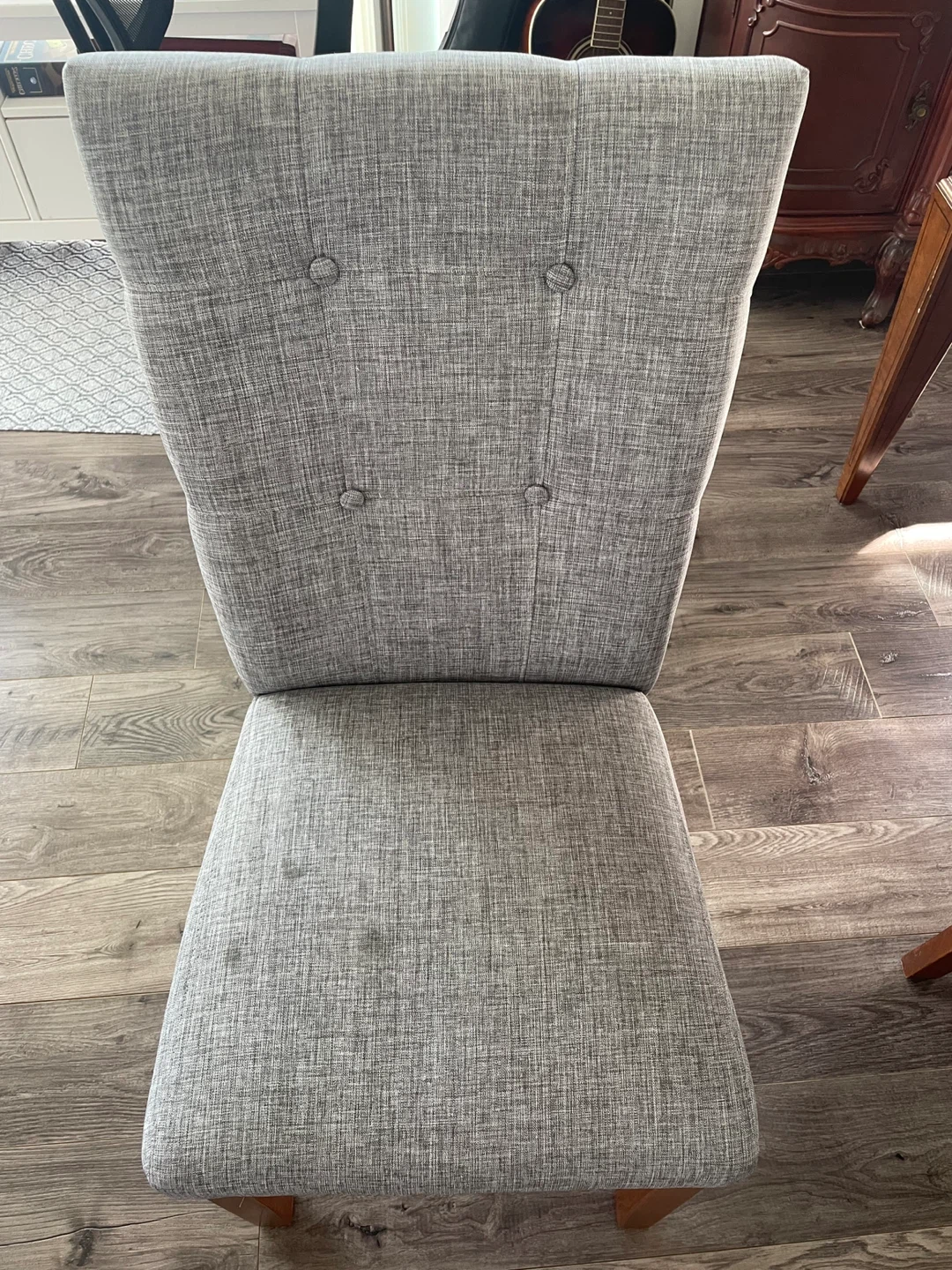 Grey Button-Tufted Dining Chair - photo 2