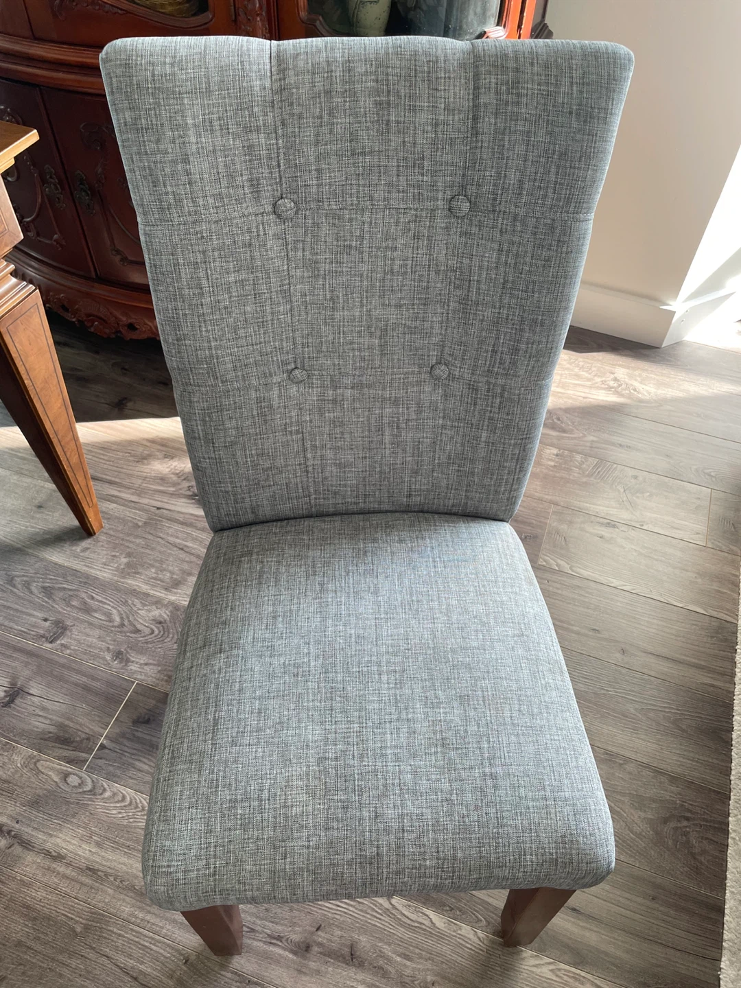 Grey Button-Tufted Dining Chair - photo 4