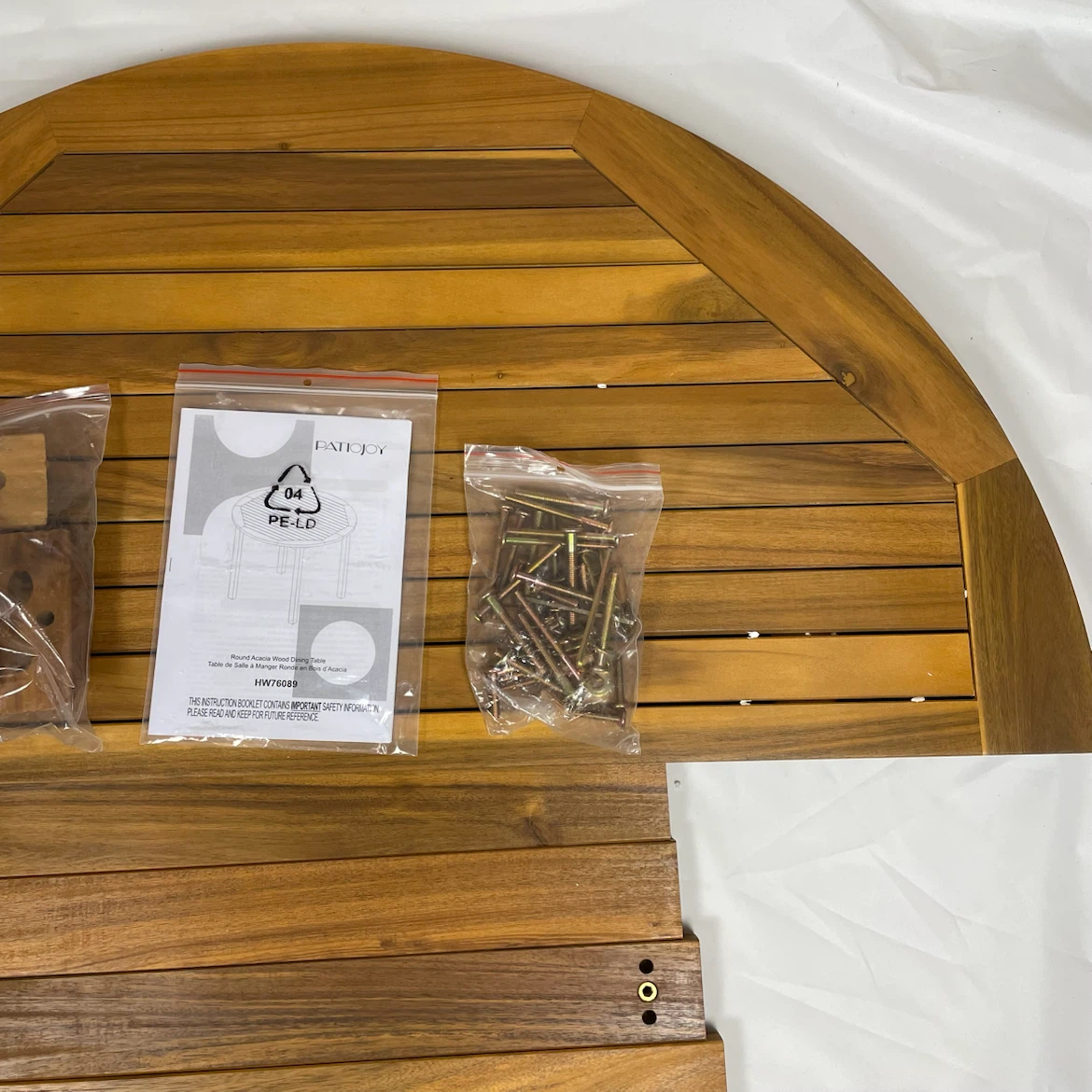 Costway Acacia Wood Round Patio Dining Table - Open Box - photo 5