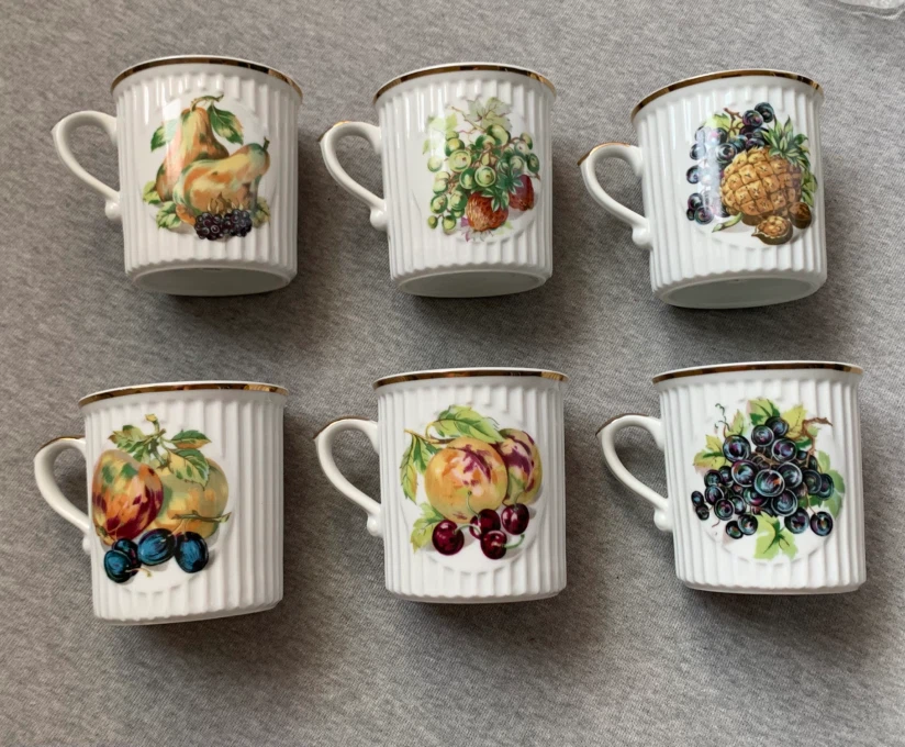 Set of 6 Made in Japan Fruit Pattern Mugs - photo 2