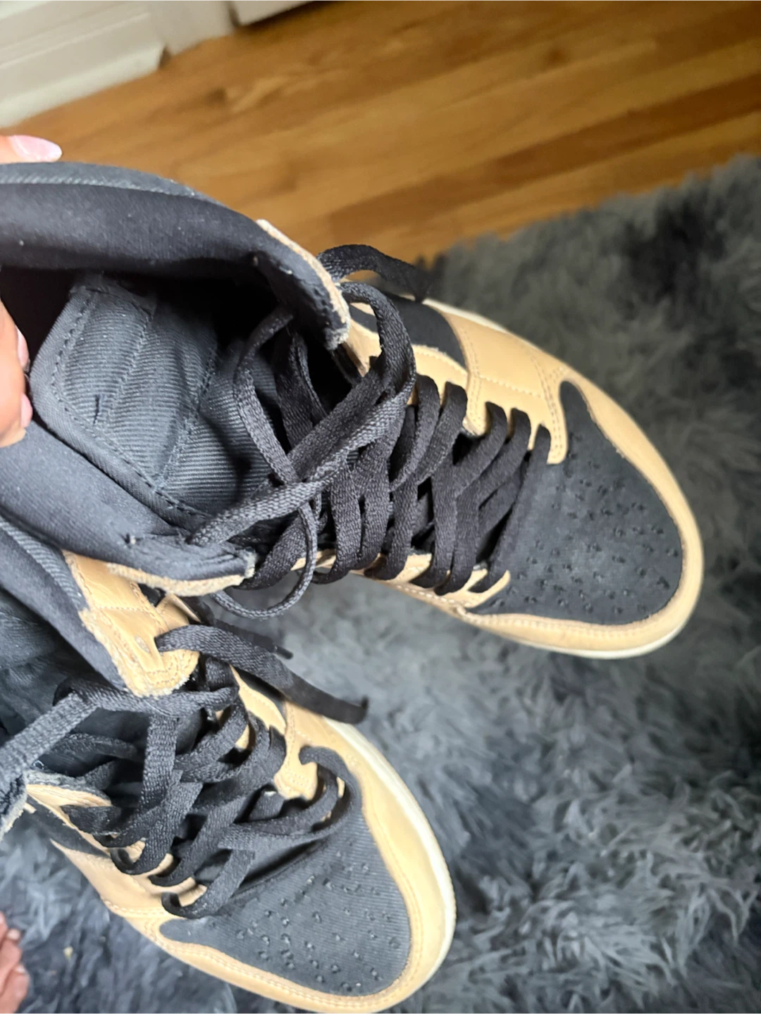 Nike Air Jordan 1 Retro High OG Black/Tan Shoes - photo 3