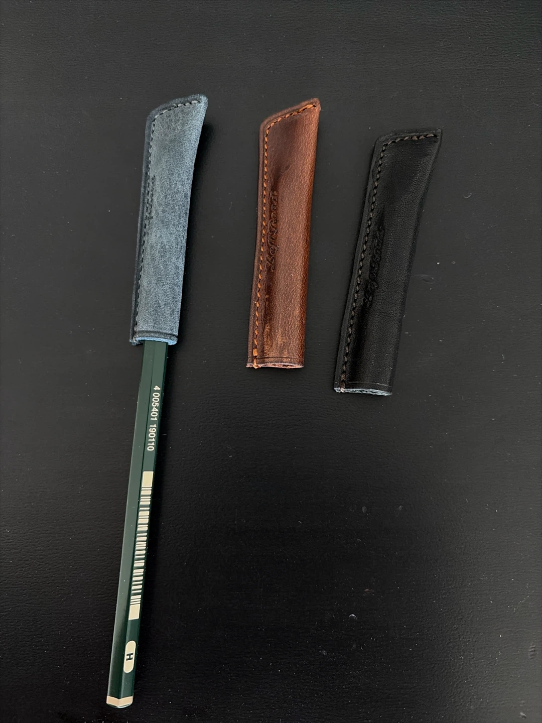 Leather Pencil Covers - Set of 3 - photo 2