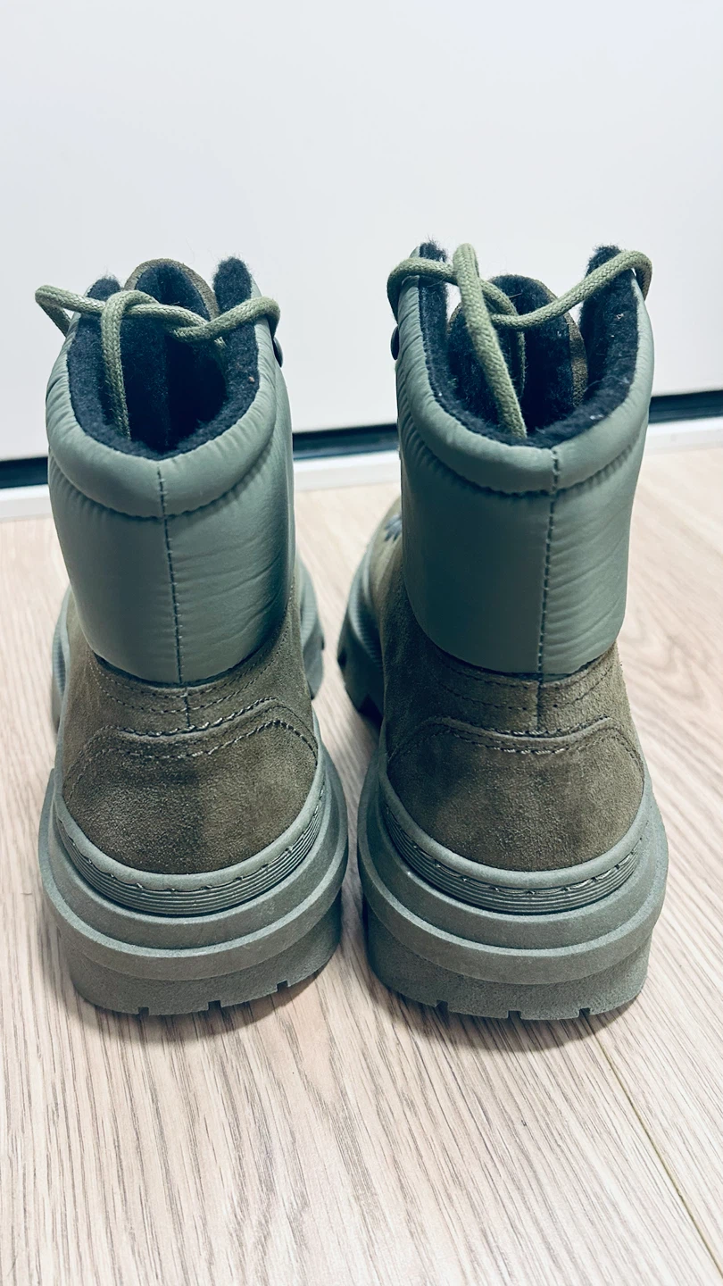 Women’s Olive Green Insulated Suede Leather Boots – Size 38 - photo 3