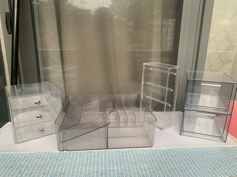 Set of 4 Clear Acrylic Organizers