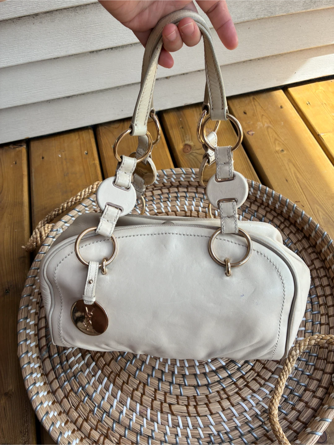 Authentic YSL cream vintage bag