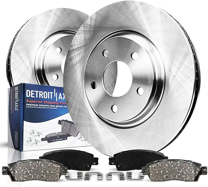 Detroit Axle Front Brake Rotors and Ceramic Pads