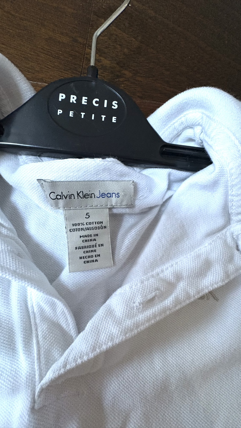 Calvin Klein Jeans White Polo Shirt Size 5 - photo 2
