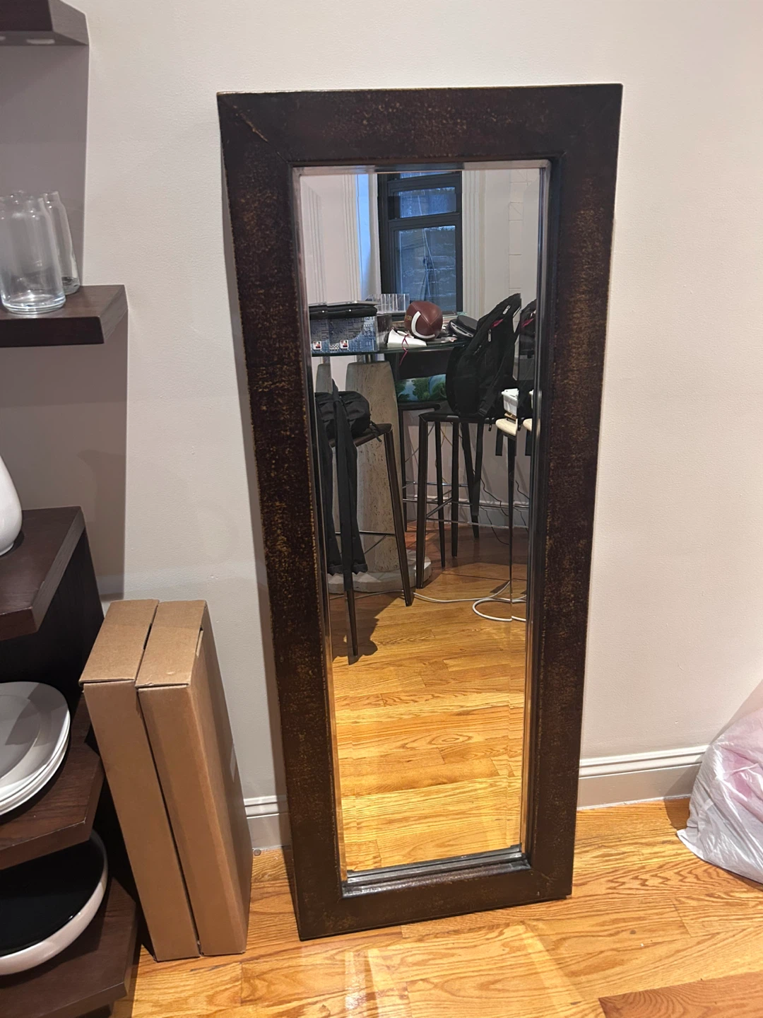 Brown Mirror - Standing or Hanging