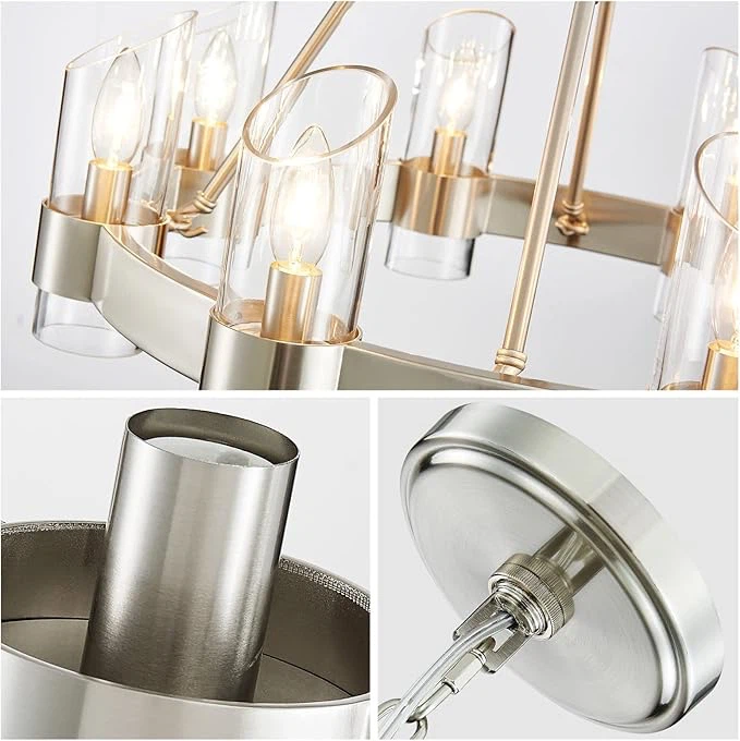 Wagon Wheel Chandelier 8-Light with Clear Glass - photo 2