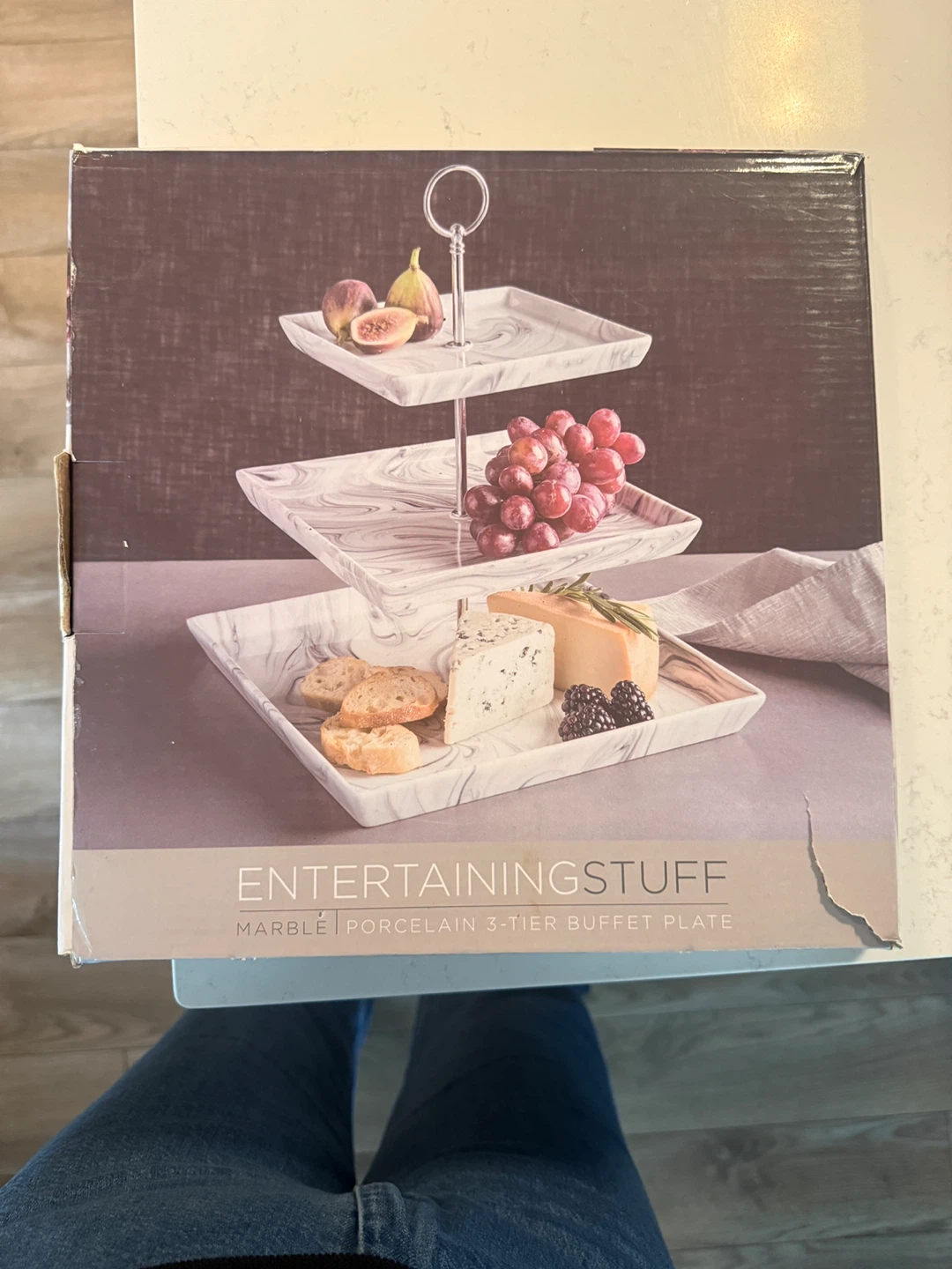 EntertainingStuff 3-Tier Porcelain Buffet Plate