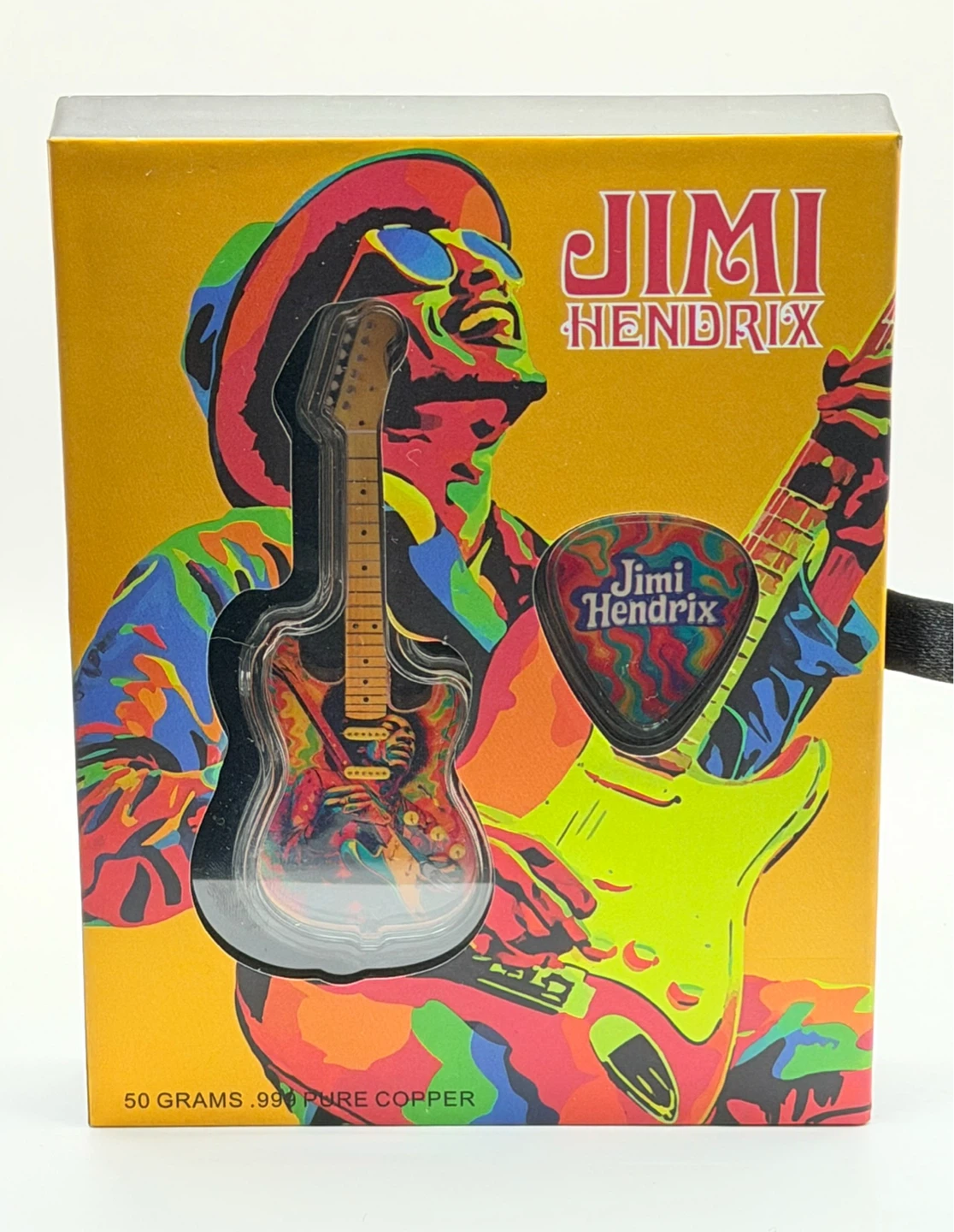 Jimi Hendrix 50 Grams .990 Pure Copper Guitar with pick - photo 2