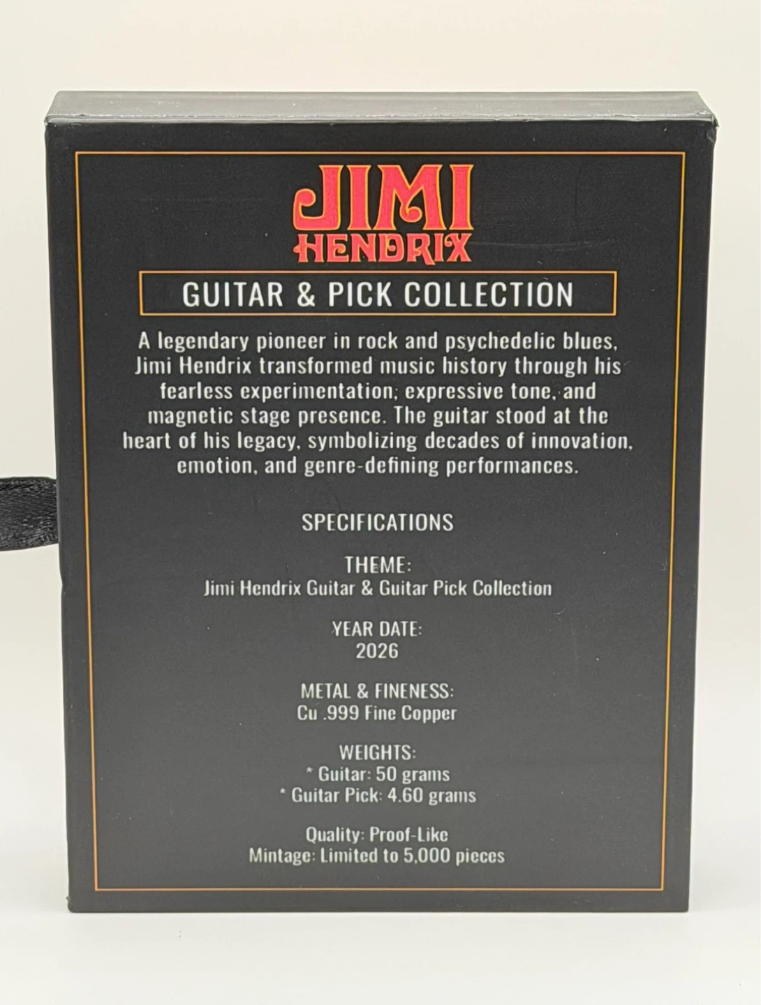 Jimi Hendrix 50 Grams .990 Pure Copper Guitar with pick - photo 3