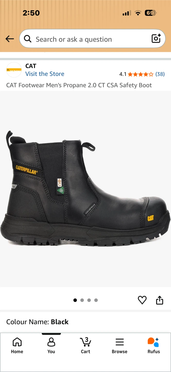 Caterpillar Propane 2.0 CT Safety Boots - Size 9.5