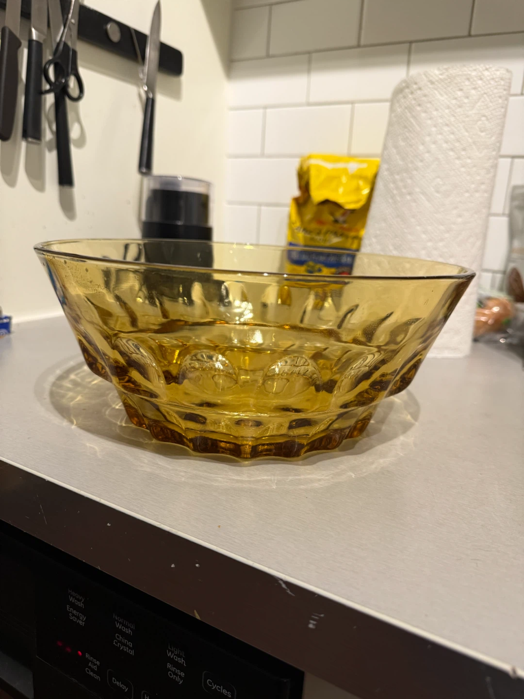 Amber Glass Serving Bowl - photo 2