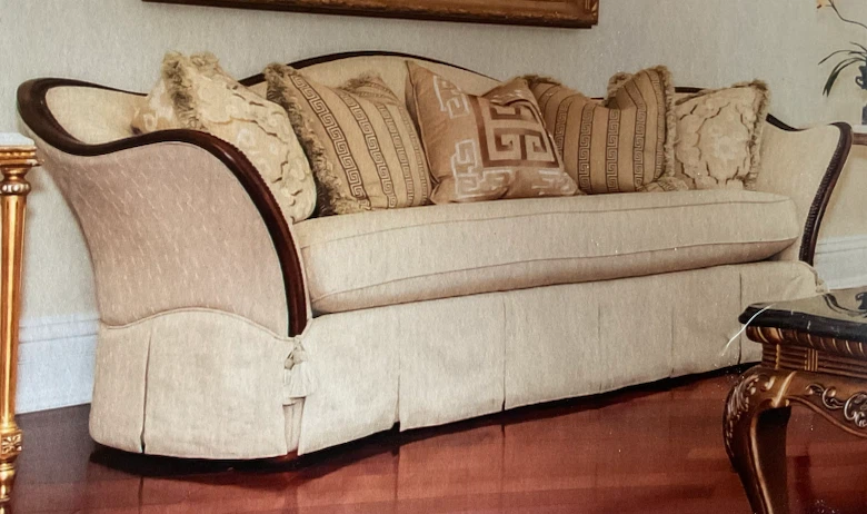 Classic Beige Three-Seater Sofa