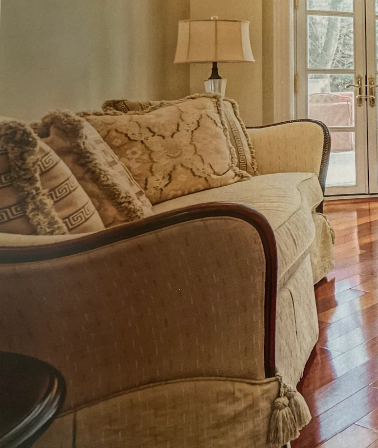 Classic Beige Three-Seater Sofa - photo 2