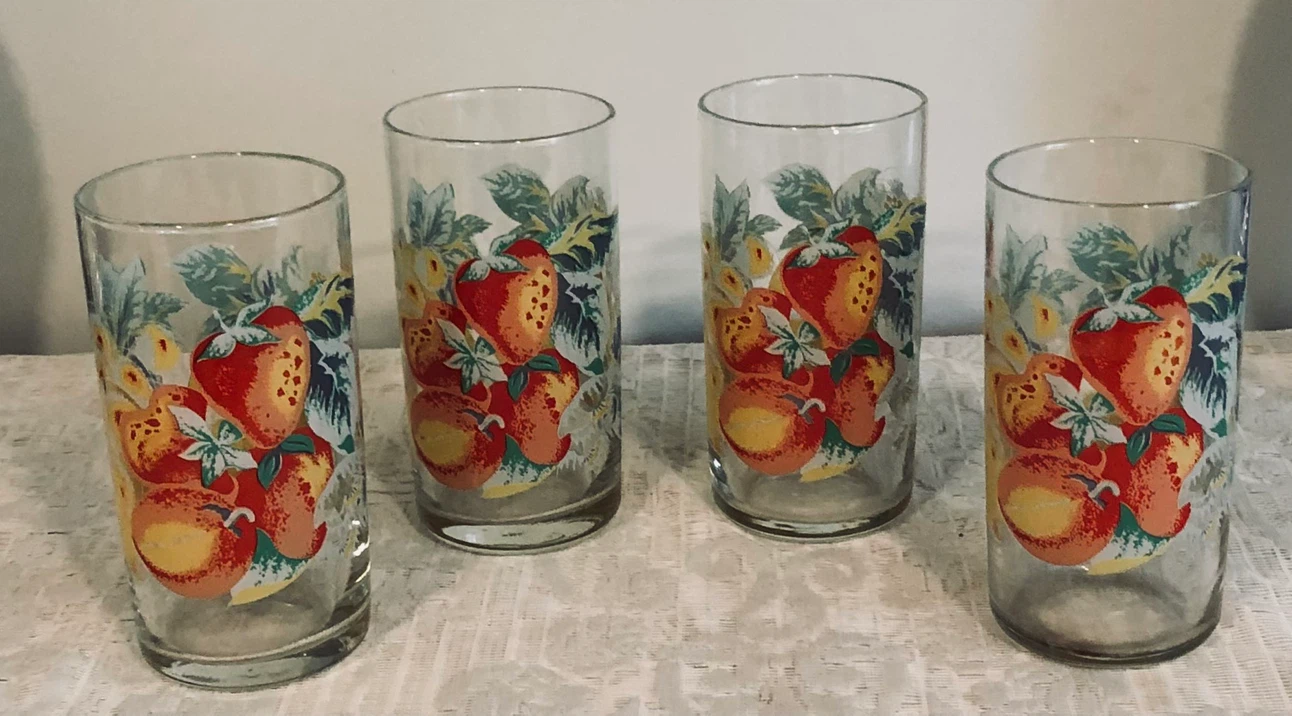 Set of 4 Vintage MCM Glass Tumblers…
