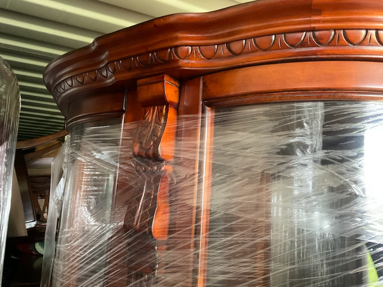 Traditional Cherry Wood Corner Curio Cabinet - photo 2