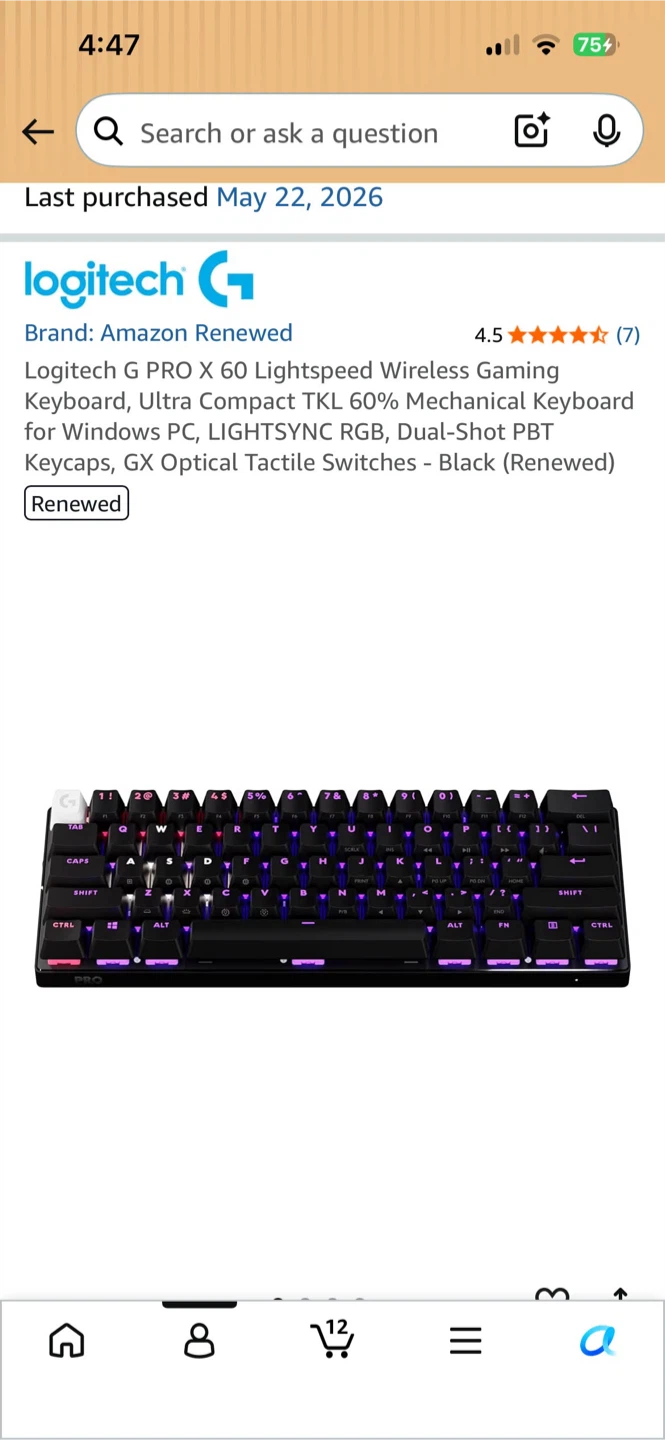 Logitech G PRO X 60 Lightspeed Wireless Gaming Keyboard