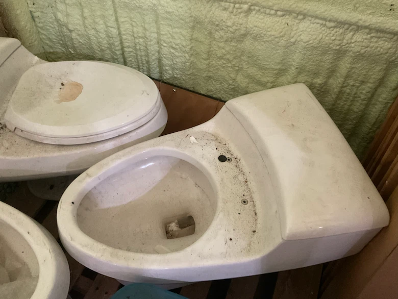 White one-piece toilets