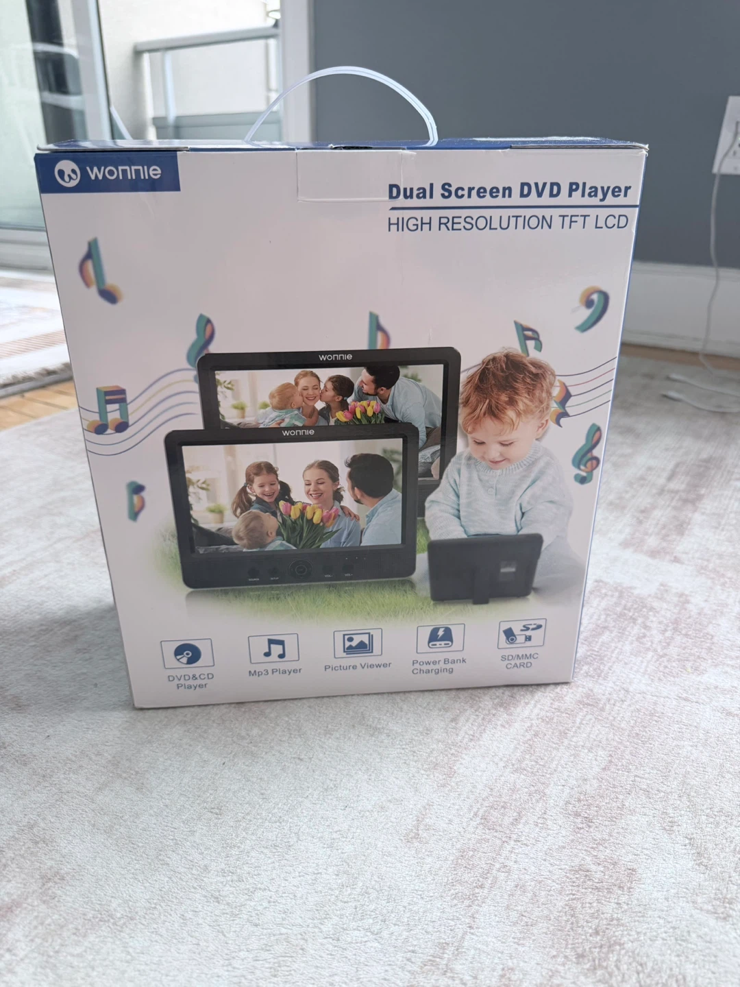 WONNIE 10.5" Two Car DVD Players Portable Dual  Video Player