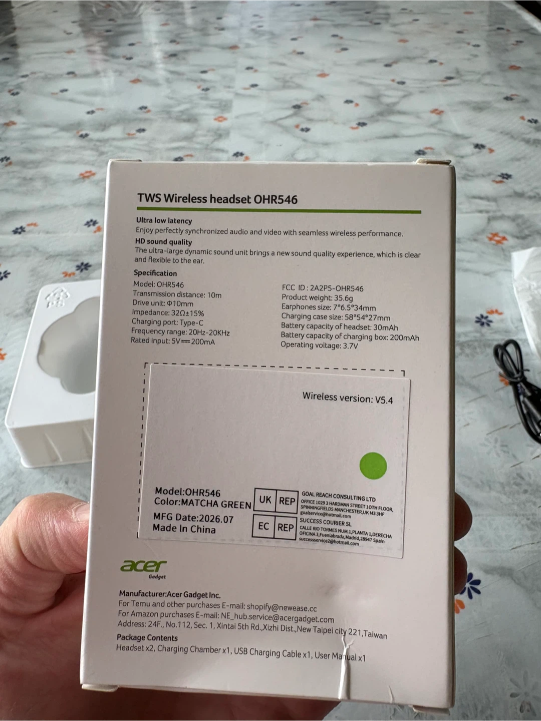 Brand New Acer OHR546 TWS Wireless Earbuds - photo 5