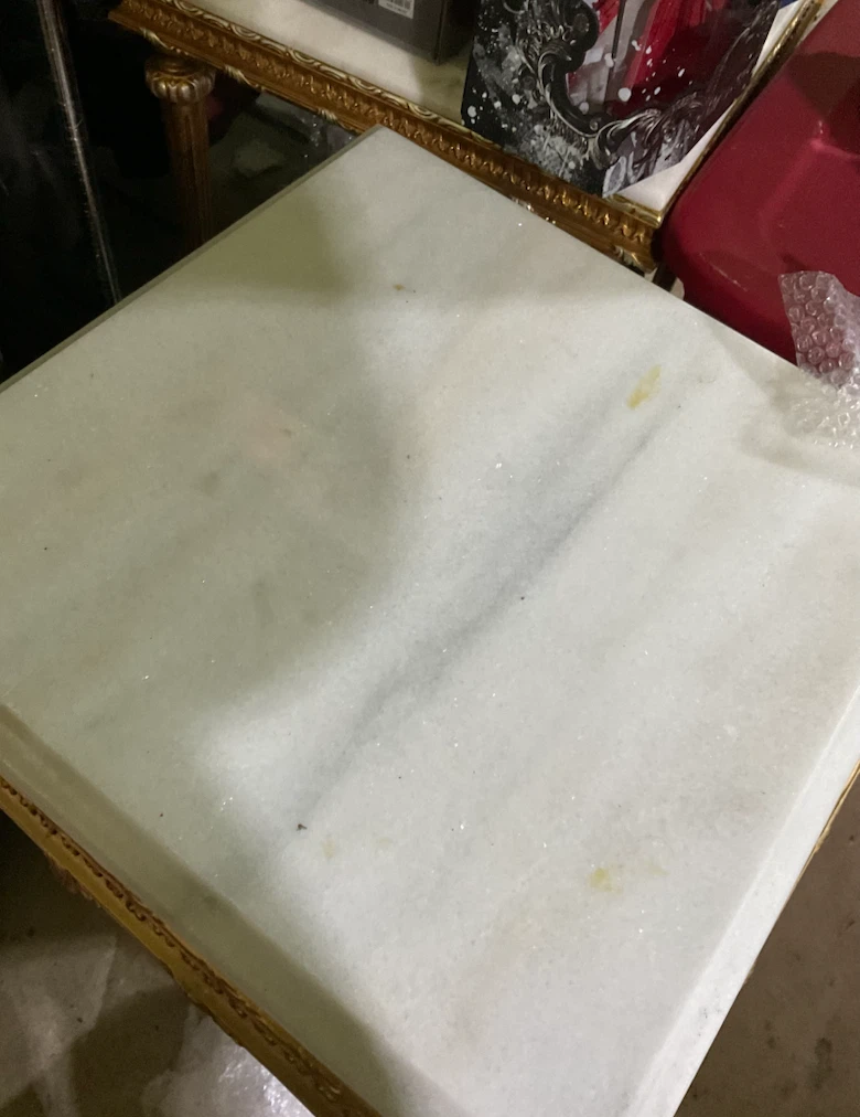 Vintage Gold and Marble Side Tables - photo 2