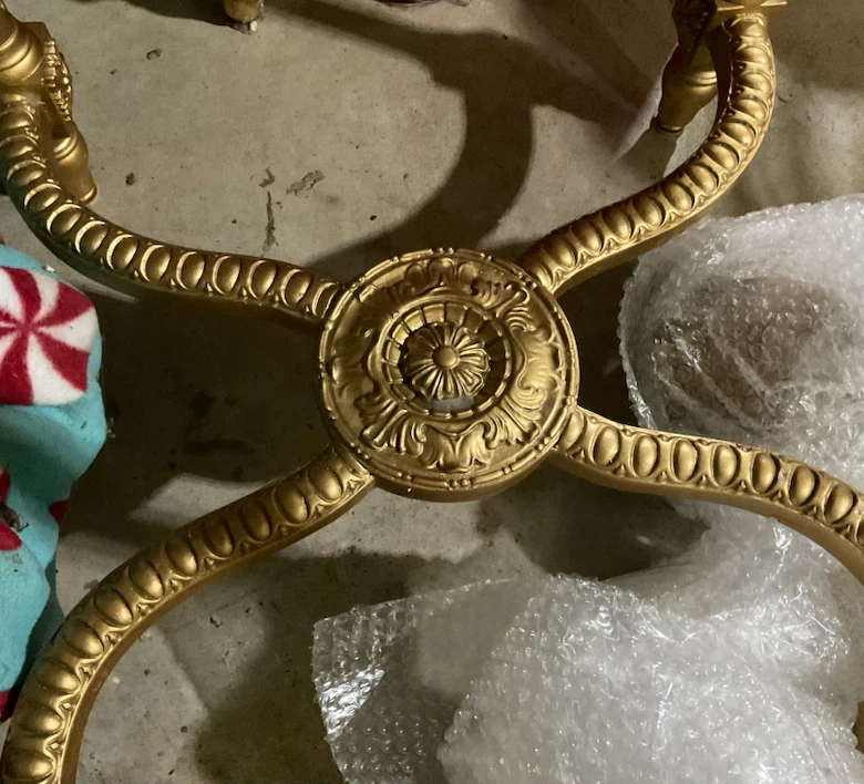 Vintage Gold and Marble Side Tables - photo 3