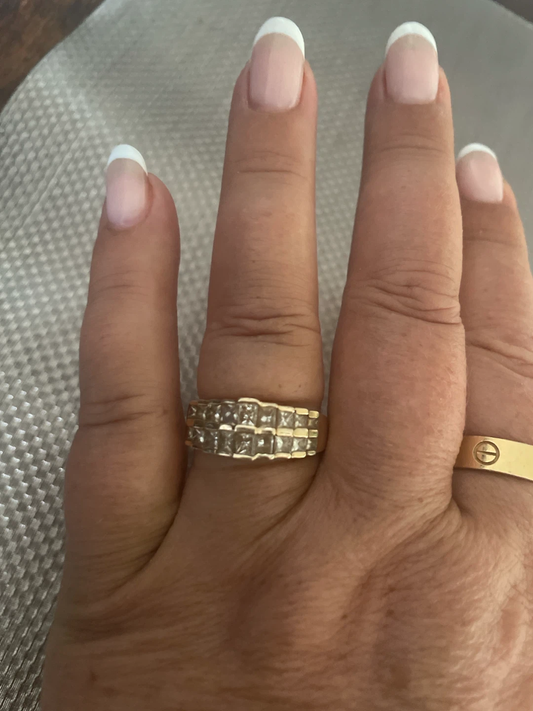 14K Gold Diamond Princess Cut Channel Ring - photo 2
