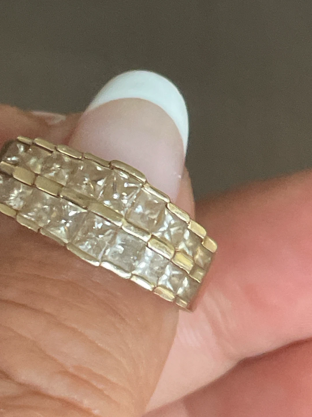 14K Gold Diamond Princess Cut Channel Ring - photo 4