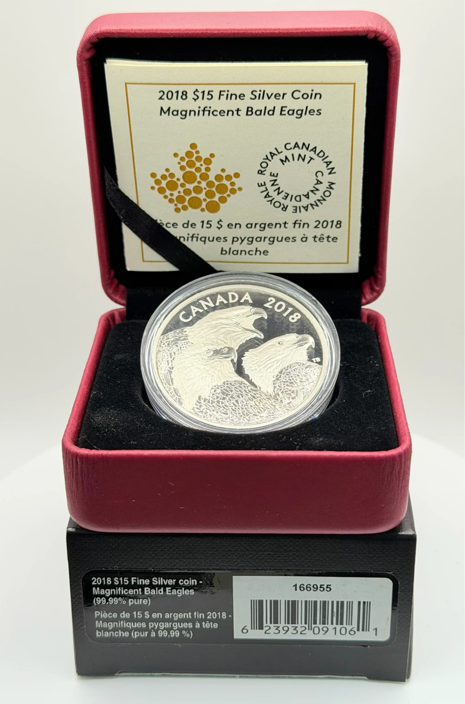 2018 $15 Magnificent Bald Eagles Fine Silver Coin
