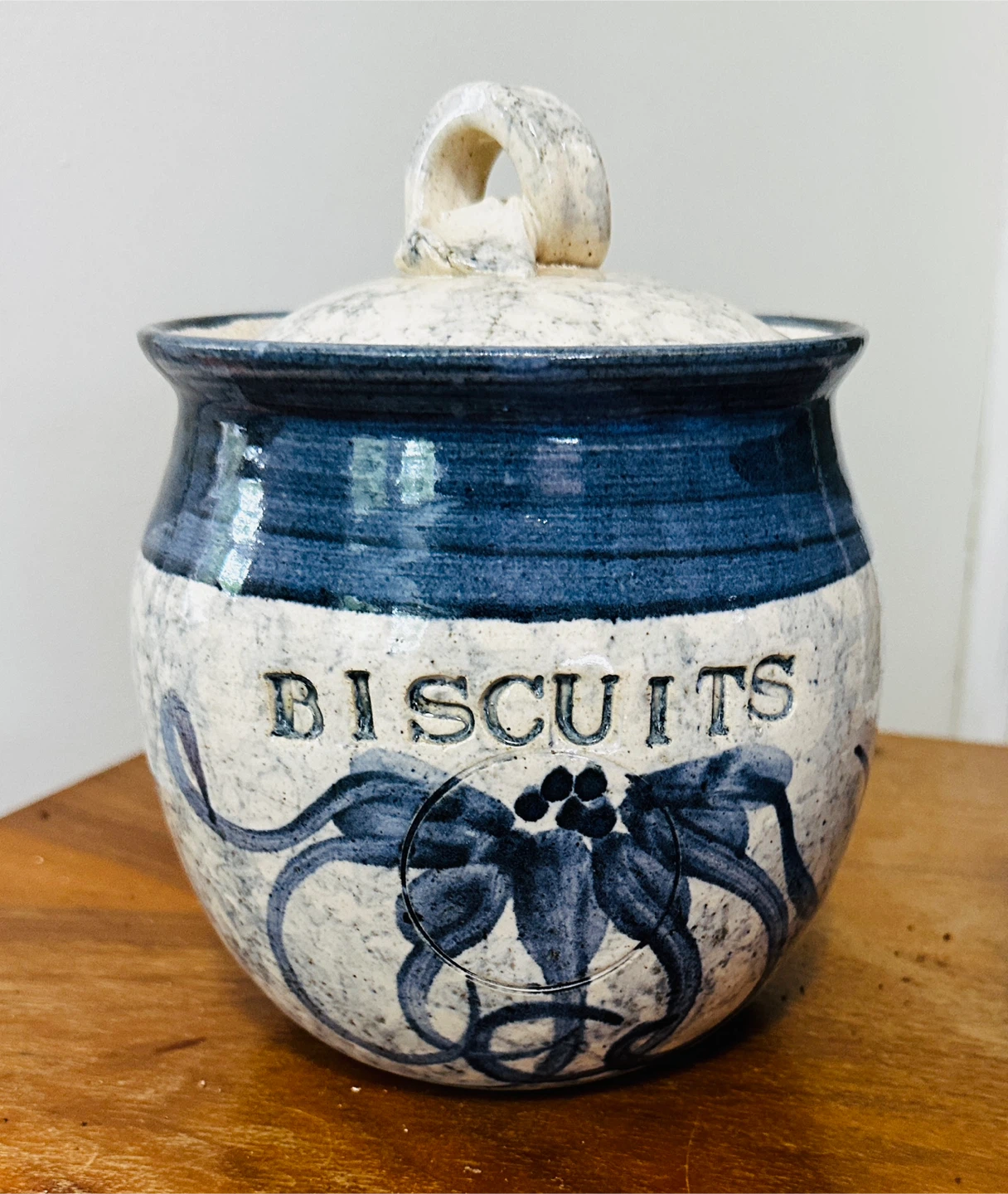 Vintage Handmade Pottery (Sponge-ware) Canister…