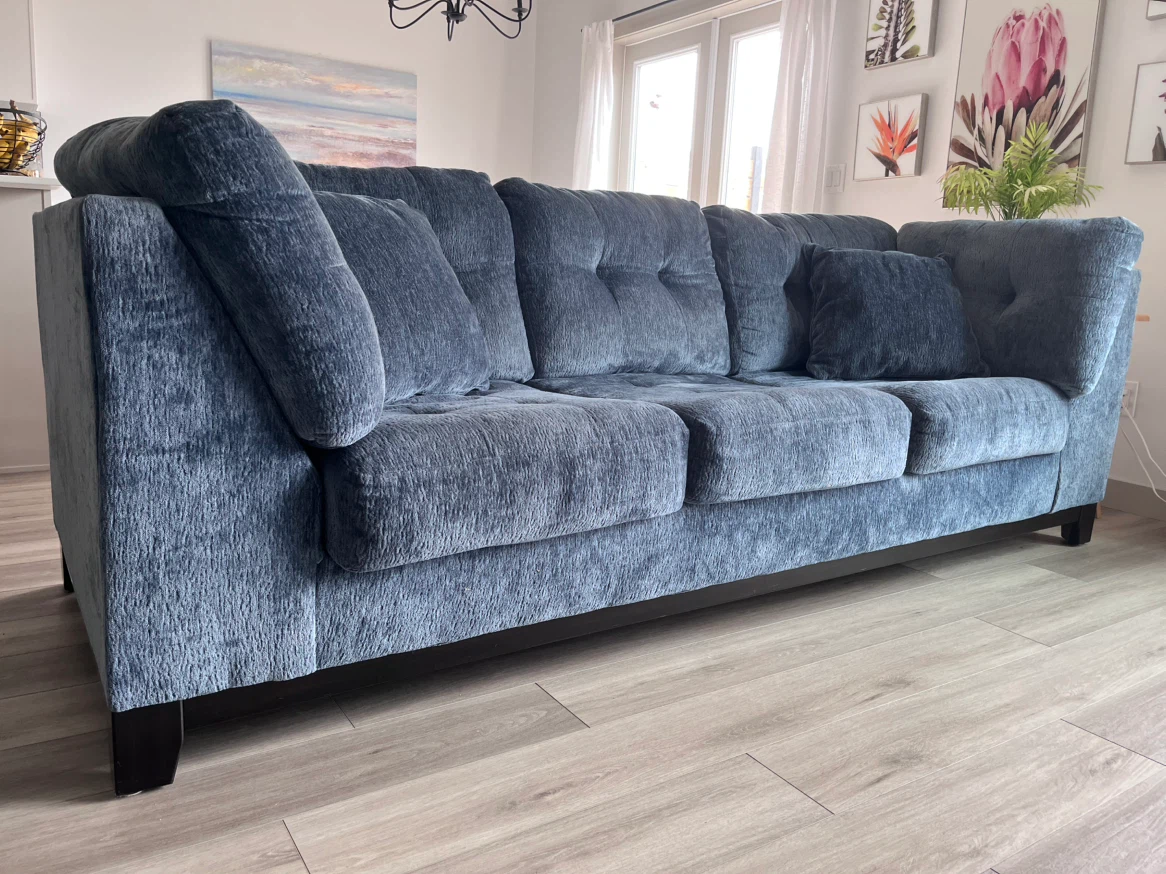 Blue Three-Seater Sofa