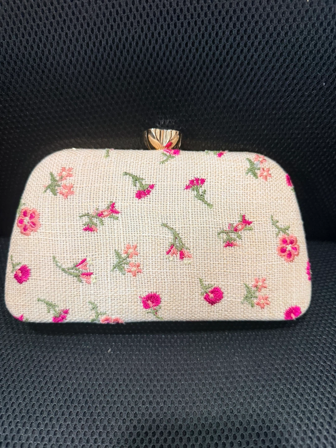 Floral Embroidered Evening Clutch