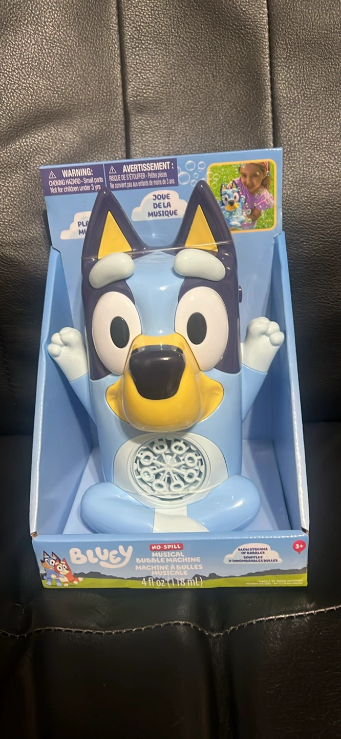 Little Kids Bluey No-Spill Musical Bubble Machine
