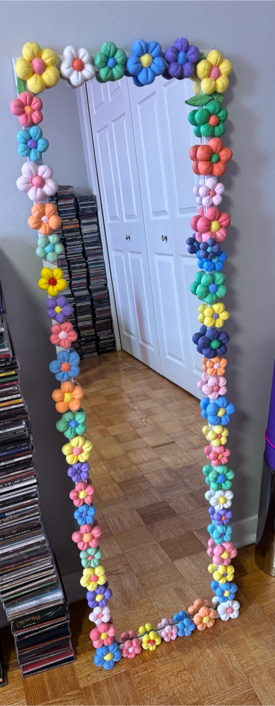 Floral Decor Full Length Mirror