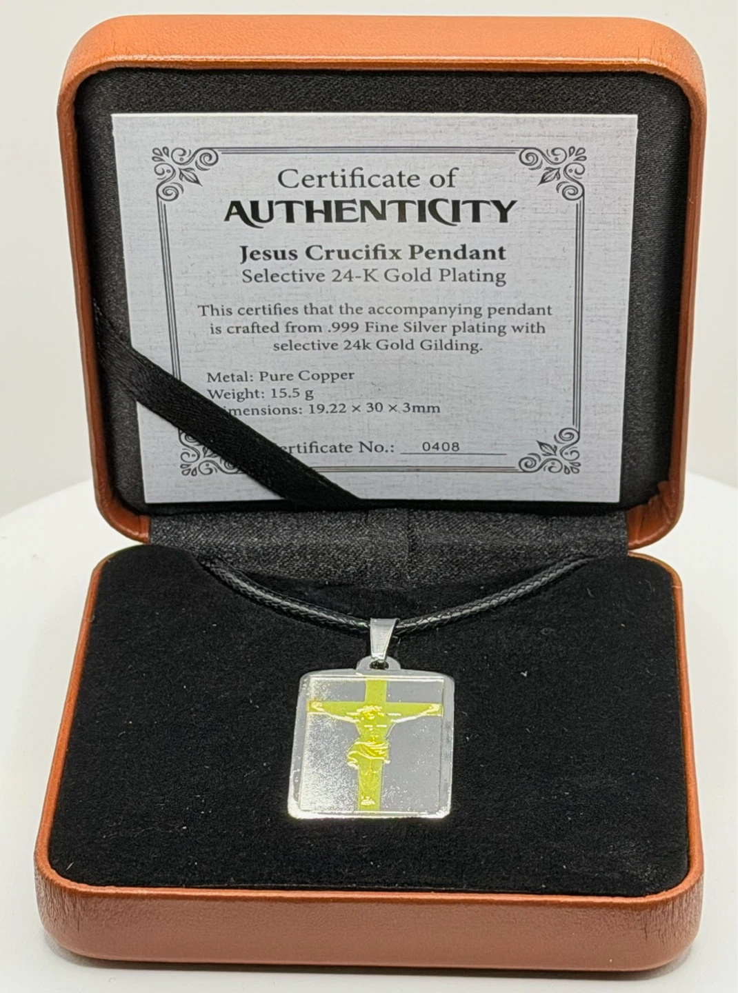 Jesus Crucifix Pendant with 24K Gold Plating