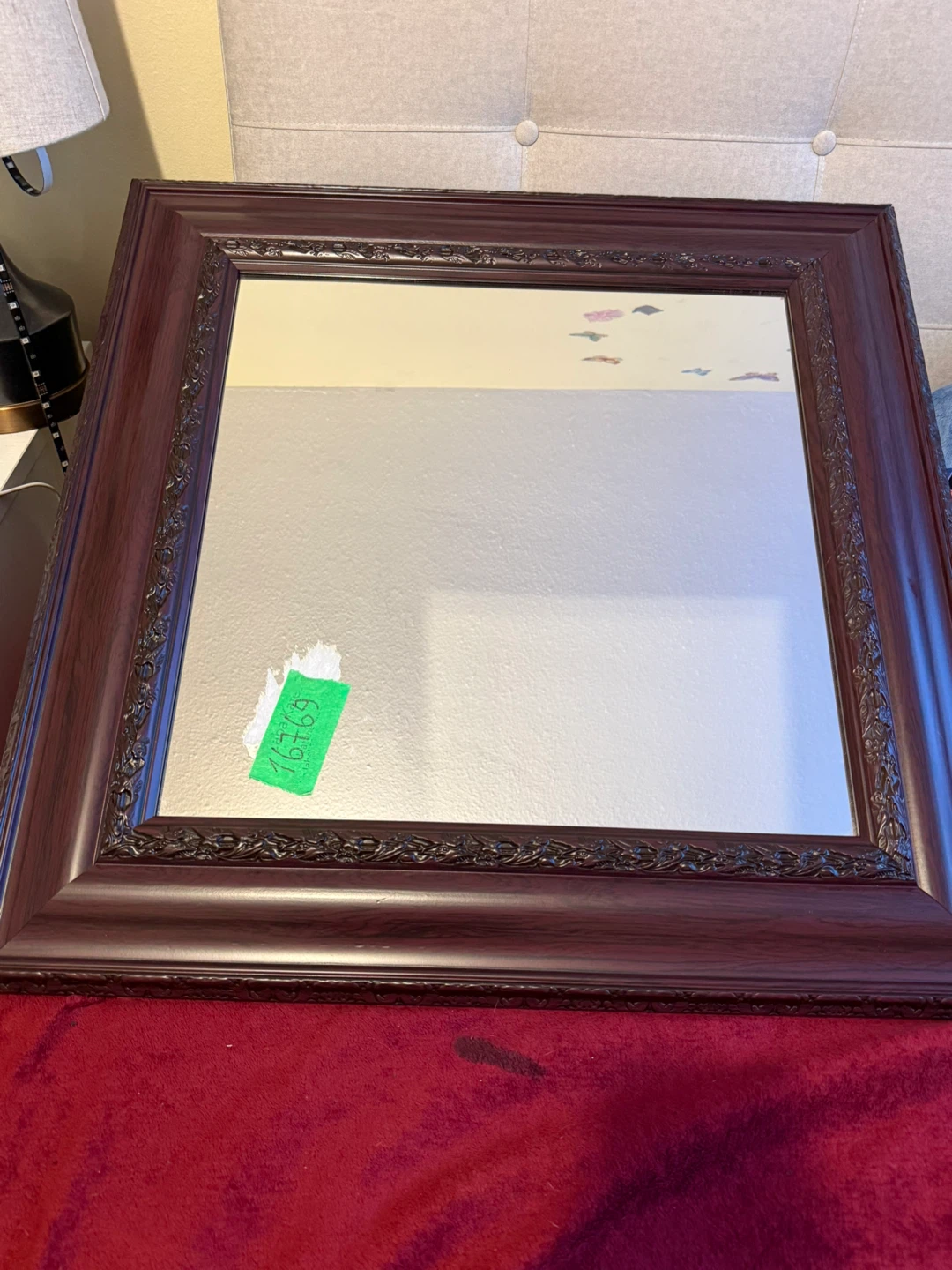 Large Square Wall Mirror with Ornate Frame - photo 2