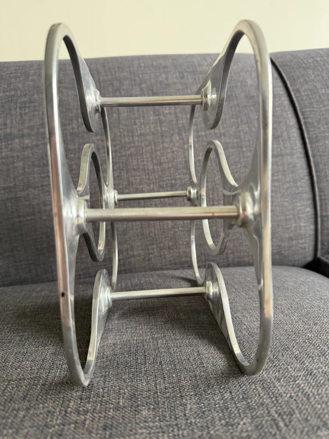 Vintage Style Metal Wine Rack 6 Bottle Mid Century Modern - photo 3