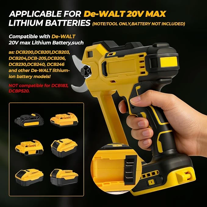 Cordless Electric Pruning Shears Compatible with DeWalt - photo 4