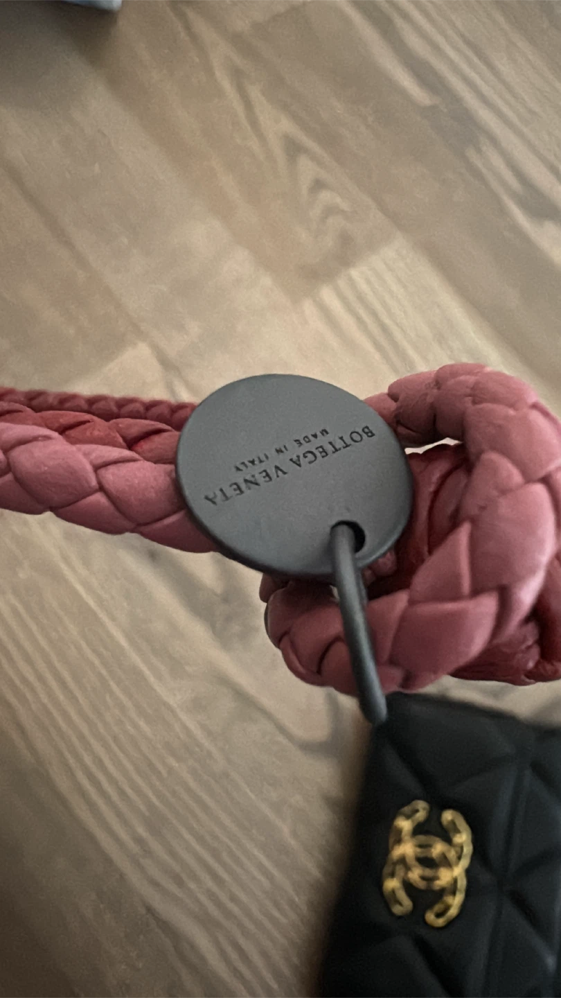 Authentic Bottega Veneta Pink Braided Leather Bracelet - photo 2