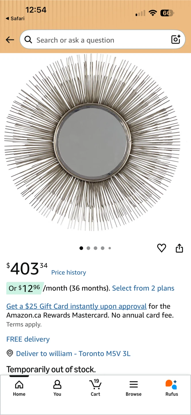 VINTAGE MCM STYLE STEEL WIRE STARBURST SUN ACCENT WALL MIRROR