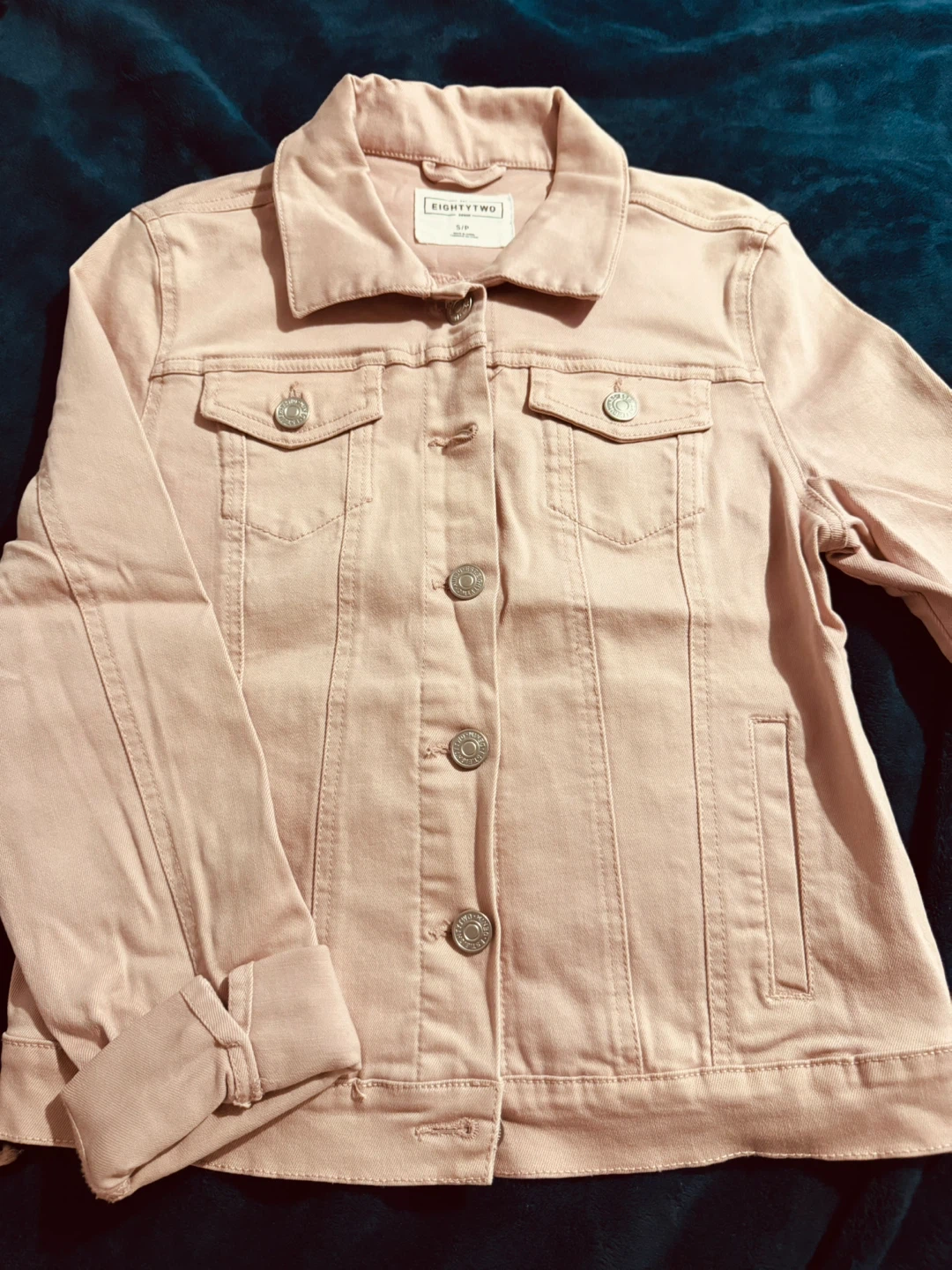 EIGHTYTWO Pink Denim Jacket and Lace-Up Jeans Set - photo 3