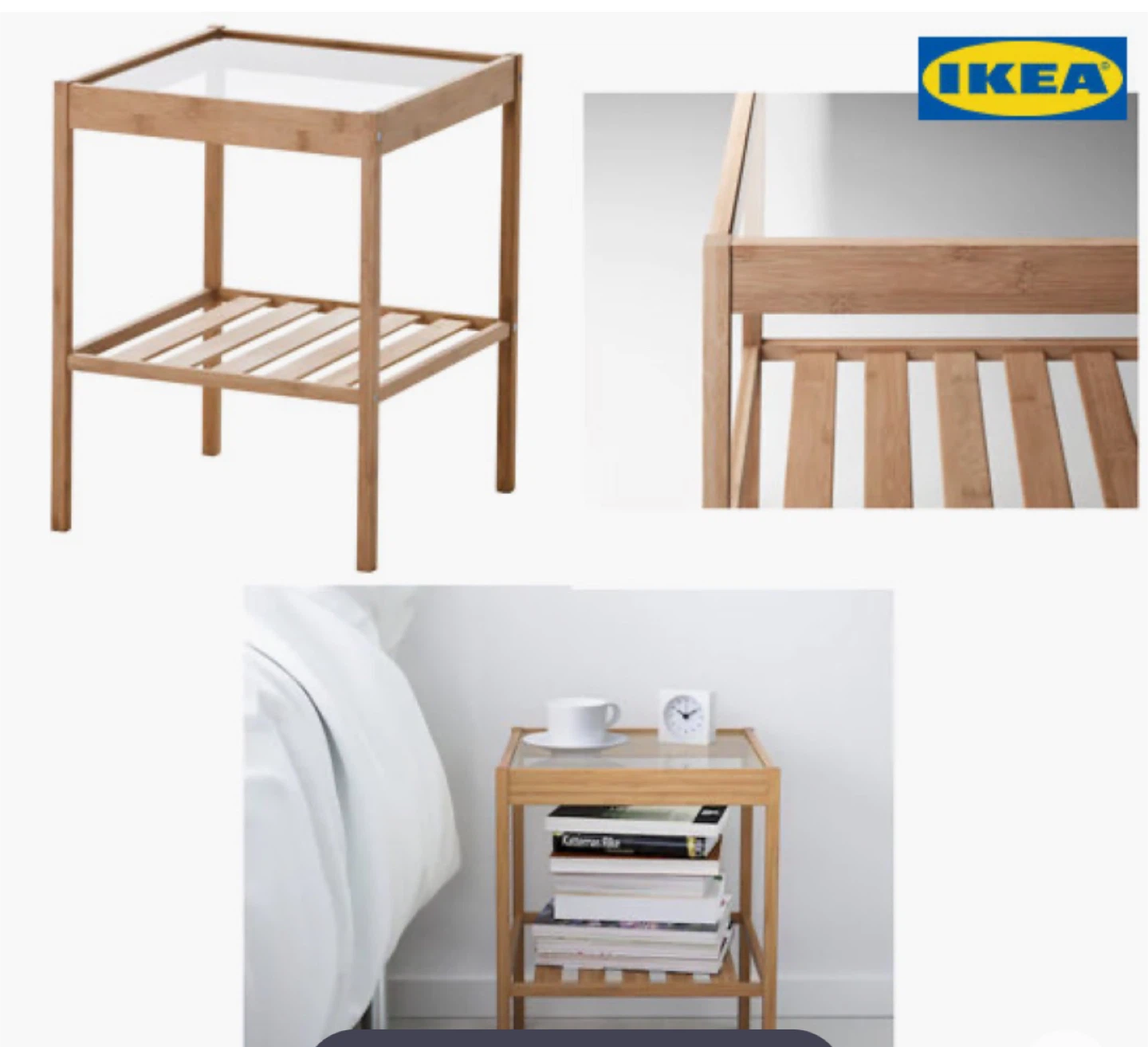 IKEA NESNA Bedside Table in Bamboo