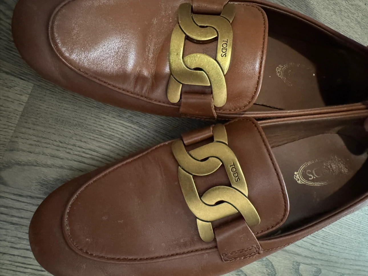 Authentic Tod's Brown Leather Loafers Size 37 - photo 3