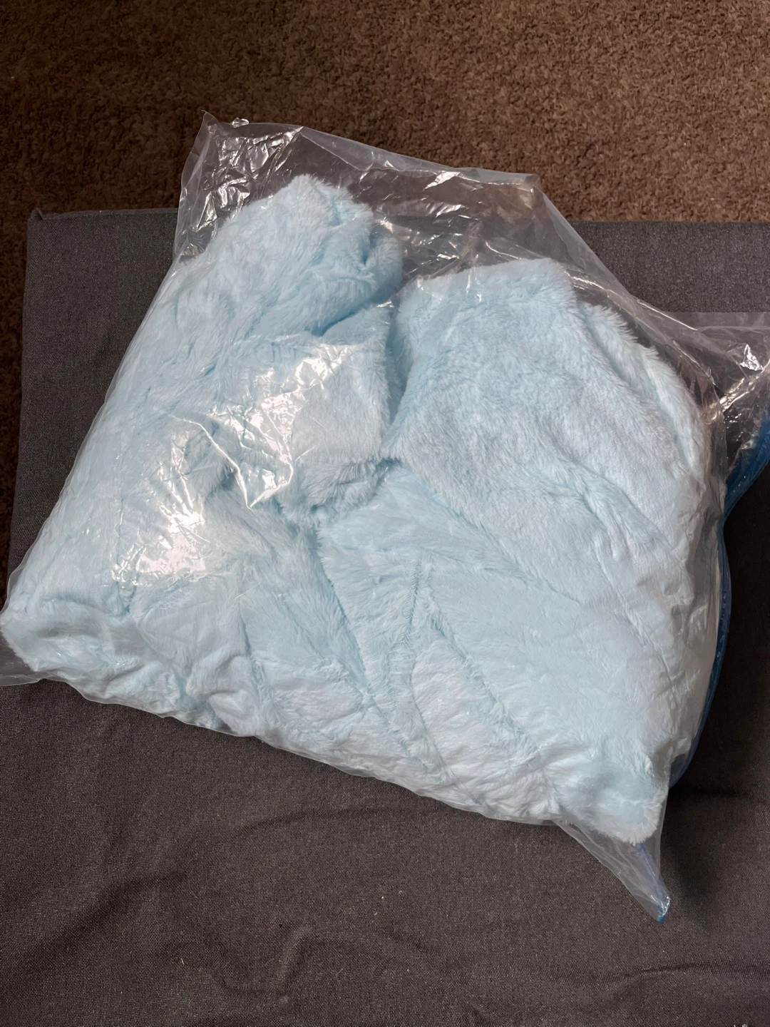 Light blue faux fur XL bean bag cover - photo 2